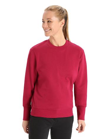 Cherry Icebreaker Merino Central II Long Sleeve Women's Sweatshirts | AU 1618PJJQ